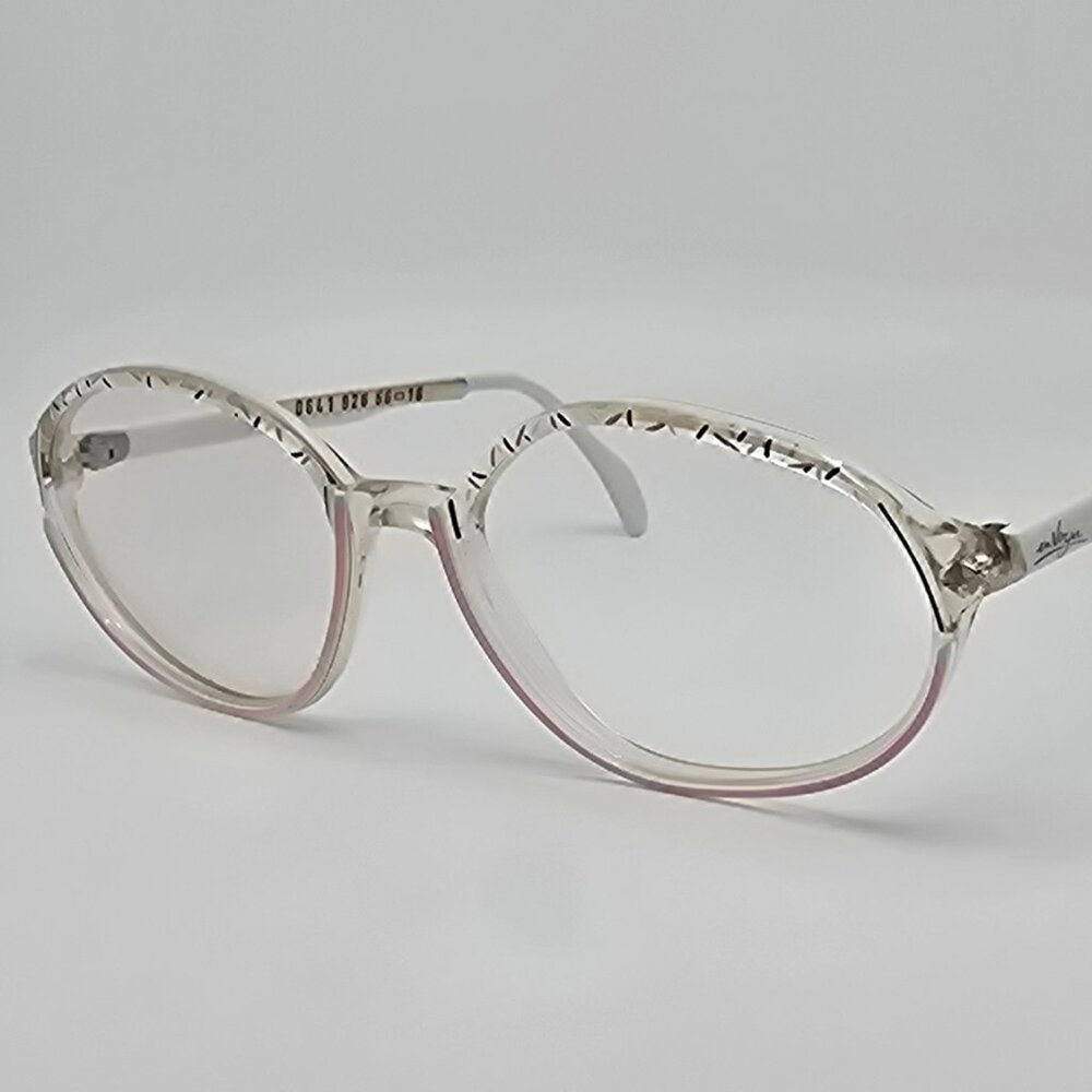 Metzler 0641 926 En Vogue Crystal Clear Pink White Eyeglasses Frame Germany 56mm